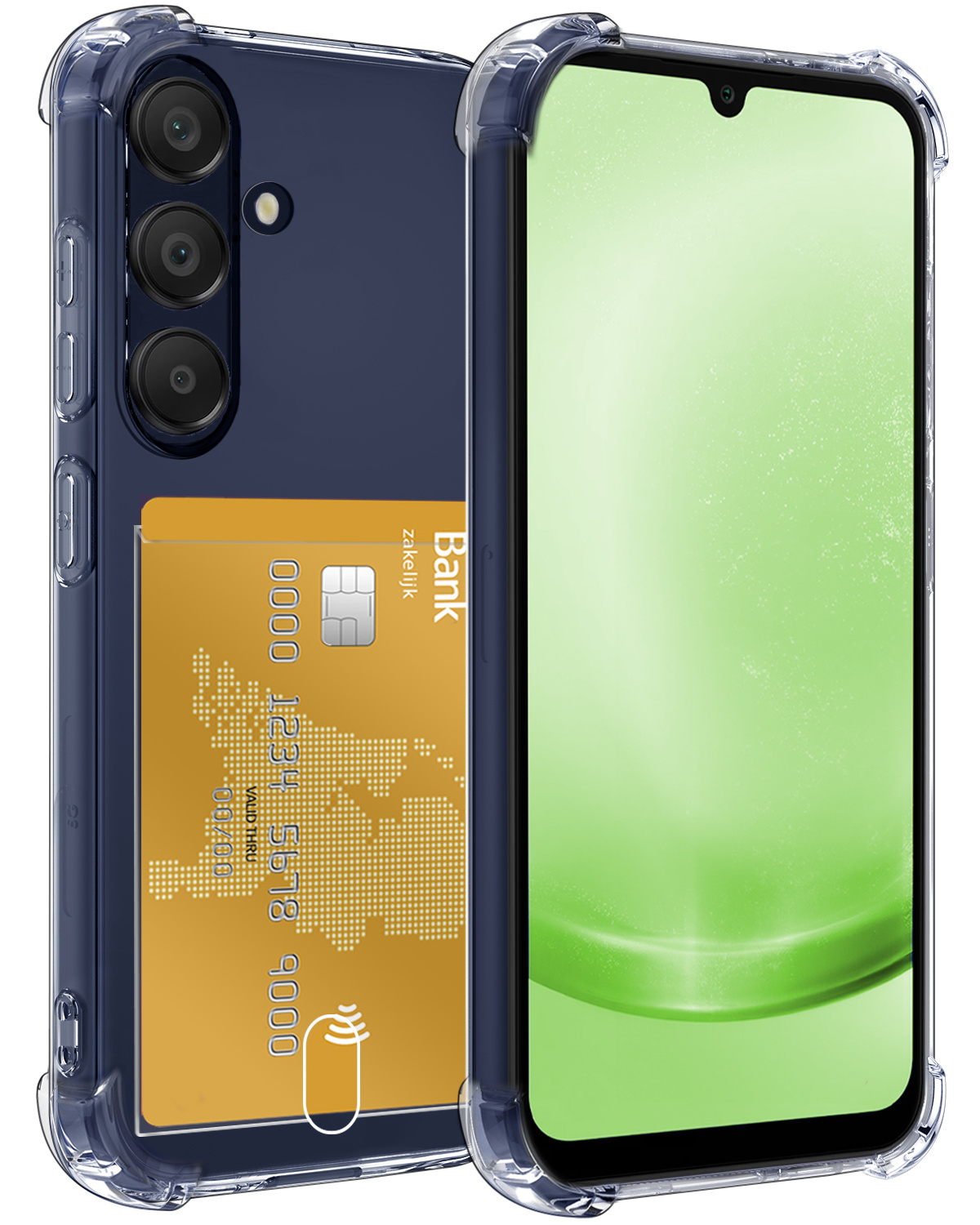 BASEY. Hoes Geschikt voor Samsung A25 Hoesje Shock Proof Case Hoes - Hoesje Geschikt voor Samsung Galaxy A25 Hoes Cover Shockproof - Transparant