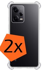 Nomfy Hoesje Geschikt voor Xiaomi Redmi Note 12 Pro+ Hoesje Shock Proof Cover Case Shockproof - Hoes Geschikt voor Xiaomi Redmi Note 12 Pro+ Hoes Siliconen Back Case - Transparant - 2 PACK