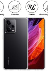 Nomfy Hoesje Geschikt voor Xiaomi Redmi Note 12 Pro+ Hoesje Siliconen Cover Case Met 2x Screenprotector - Hoes Geschikt voor Xiaomi Redmi Note 12 Pro+ Hoes Back Case - Transparant