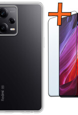 Nomfy Hoesje Geschikt voor Xiaomi Redmi Note 12 Pro+ Hoesje Siliconen Cover Case Met Screenprotector - Hoes Geschikt voor Xiaomi Redmi Note 12 Pro+ Hoes Back Case - Transparant