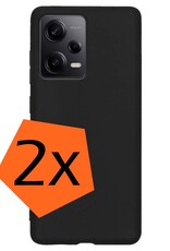 Nomfy Hoesje Geschikt voor Xiaomi Redmi Note 12 Pro+ Hoesje Siliconen Cover Case - Hoes Geschikt voor Xiaomi Redmi Note 12 Pro+ Hoes Back Case - 2-PACK - Zwart