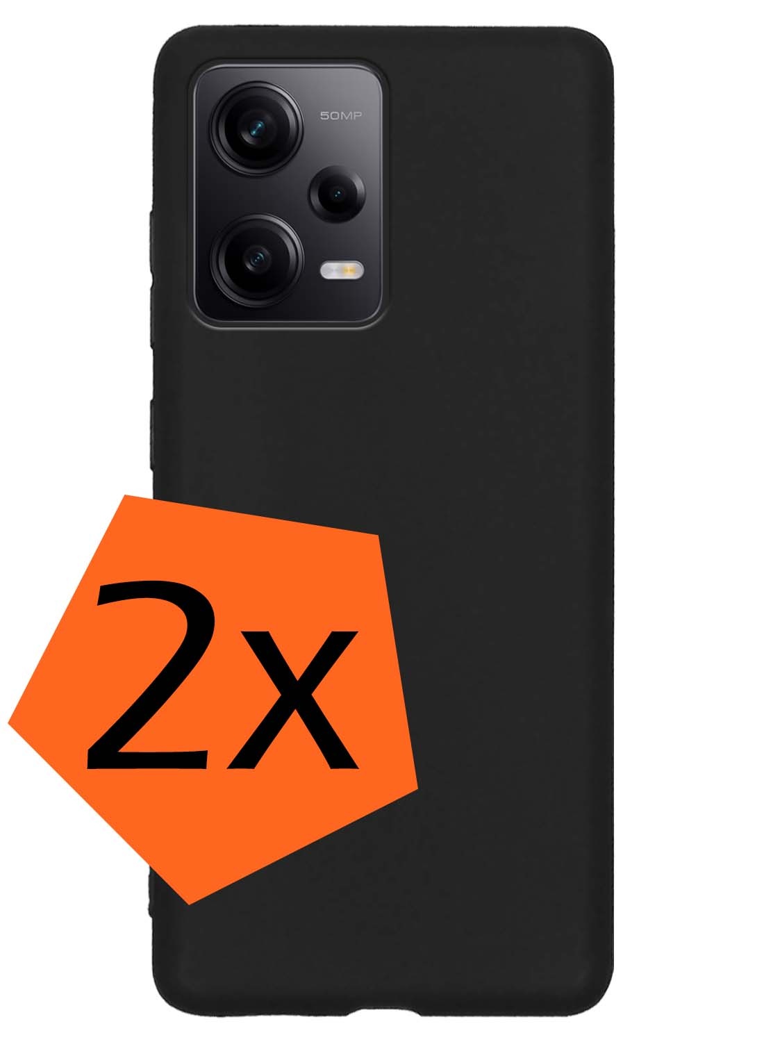 Nomfy Hoesje Geschikt voor Xiaomi Redmi Note 12 Pro+ Hoesje Siliconen Cover Case - Hoes Geschikt voor Xiaomi Redmi Note 12 Pro+ Hoes Back Case - 2-PACK - Zwart