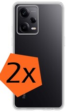 Nomfy Hoesje Geschikt voor Xiaomi Redmi Note 12 Pro+ Hoesje Siliconen Cover Case - Hoes Geschikt voor Xiaomi Redmi Note 12 Pro+ Hoes Back Case - 2-PACK - Transparant