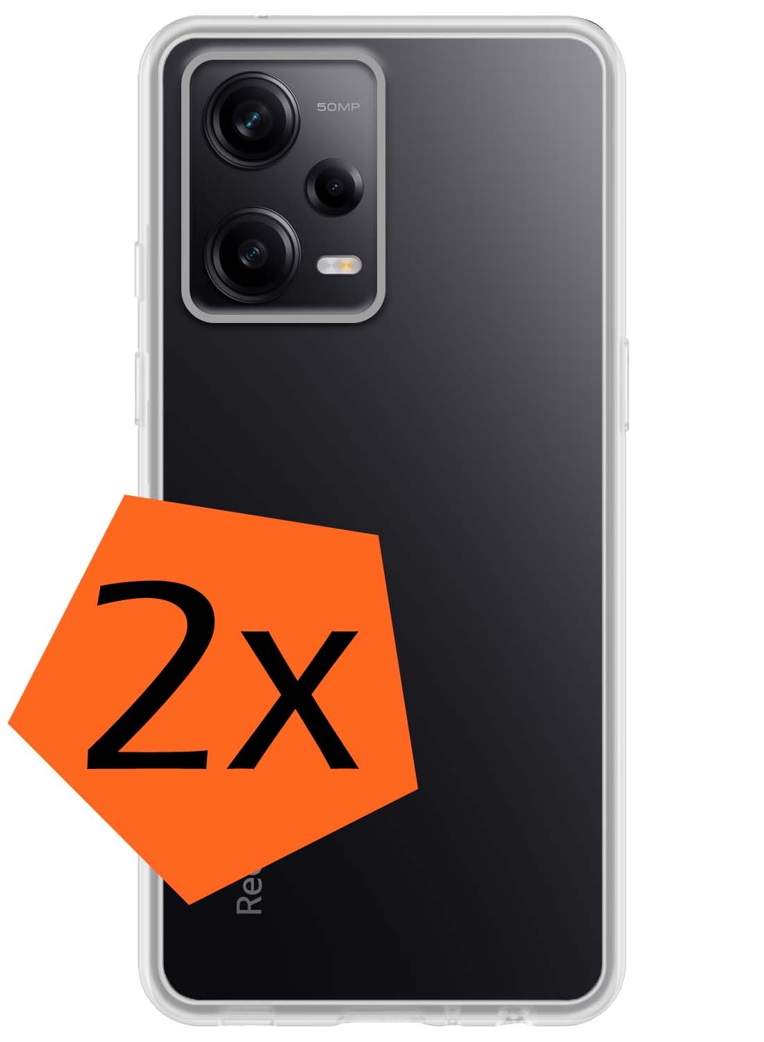 Nomfy Hoesje Geschikt voor Xiaomi Redmi Note 12 Pro+ Hoesje Siliconen Cover Case - Hoes Geschikt voor Xiaomi Redmi Note 12 Pro+ Hoes Back Case - 2-PACK - Transparant