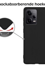 Nomfy Hoesje Geschikt voor Xiaomi Redmi Note 12 Pro+ Hoesje Siliconen Cover Case Met 2x Screenprotector - Hoes Geschikt voor Xiaomi Redmi Note 12 Pro+ Hoes Back Case - Zwart