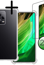BASEY. Hoes Geschikt voor Xiaomi Redmi Note 12 Pro+ Hoesje Shock Proof Case Hoes Siliconen Met 2x Screenprotector - Hoesje Geschikt voor Xiaomi Redmi Note 12 Pro+ Hoes Cover Shockproof - Transparant