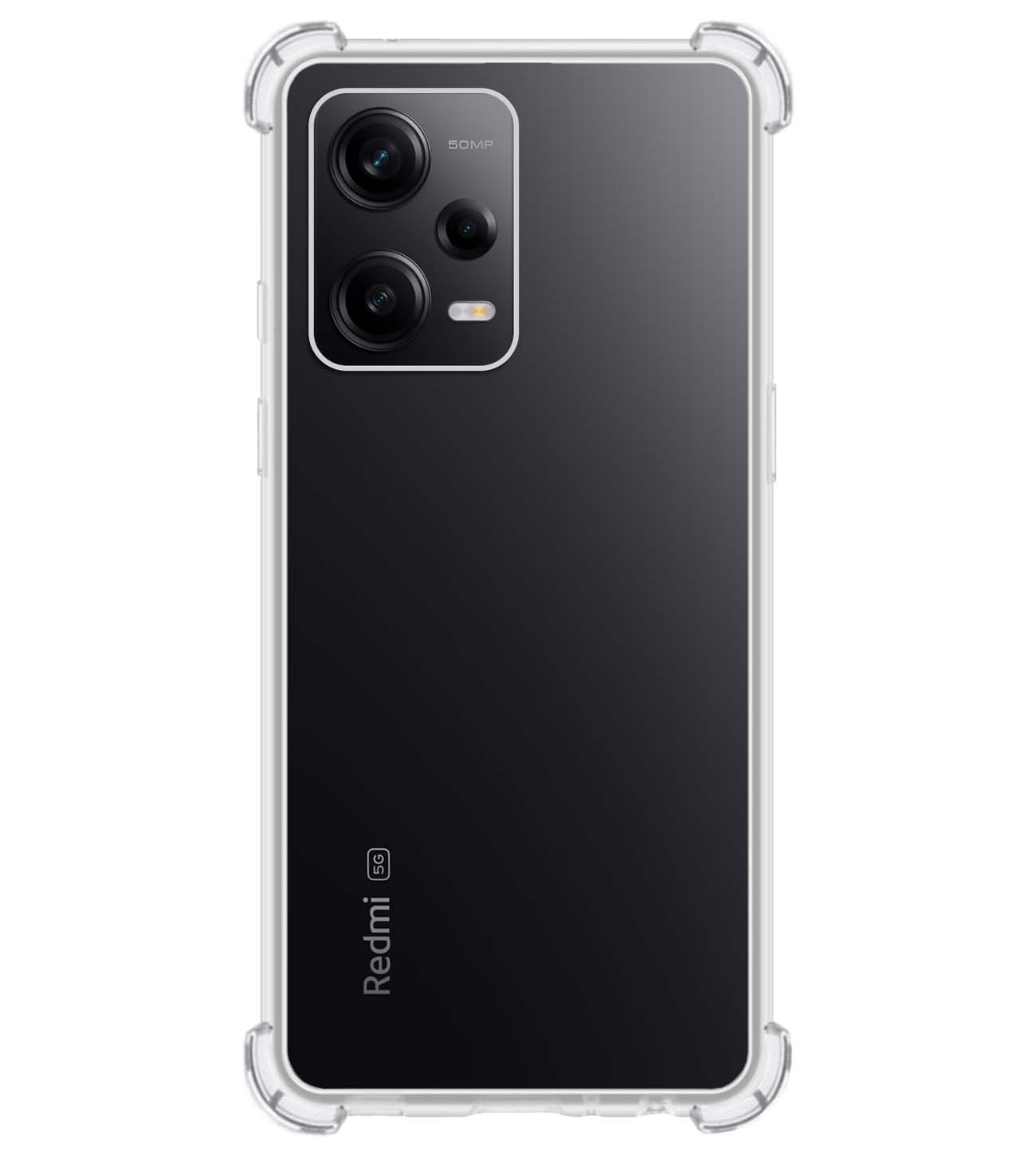 BASEY. Hoes Geschikt voor Xiaomi Redmi Note 12 Pro+ Hoesje Shock Proof Case Hoes Siliconen Met 2x Screenprotector - Hoesje Geschikt voor Xiaomi Redmi Note 12 Pro+ Hoes Cover Shockproof - Transparant