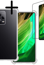 BASEY. Hoes Geschikt voor Xiaomi Redmi Note 12 Pro+ Hoesje Shock Proof Case Hoes Siliconen Met Screenprotector - Hoesje Geschikt voor Xiaomi Redmi Note 12 Pro+ Hoes Cover Shockproof - Transparant