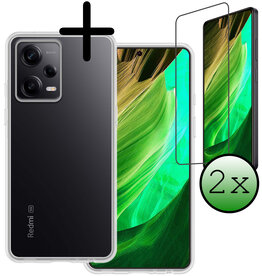 BASEY. BASEY. Xiaomi Redmi Note 12 Pro+ Hoesje Siliconen Met 2x Screenprotector - Transparant