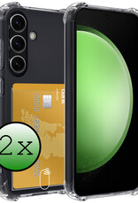 BASEY. Hoes Geschikt voor Samsung S23 FE Hoesje Shock Proof Case Hoes - Hoesje Geschikt voor Samsung Galaxy S23 FE Hoes Cover Shockproof - Transparant - 2 Stuks