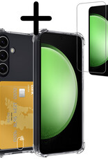 BASEY. Hoes Geschikt voor Samsung S23 FE Hoesje Shock Proof Case Hoes Met Screenprotector - Hoesje Geschikt voor Samsung Galaxy S23 FE Hoes Cover Shockproof - Transparant