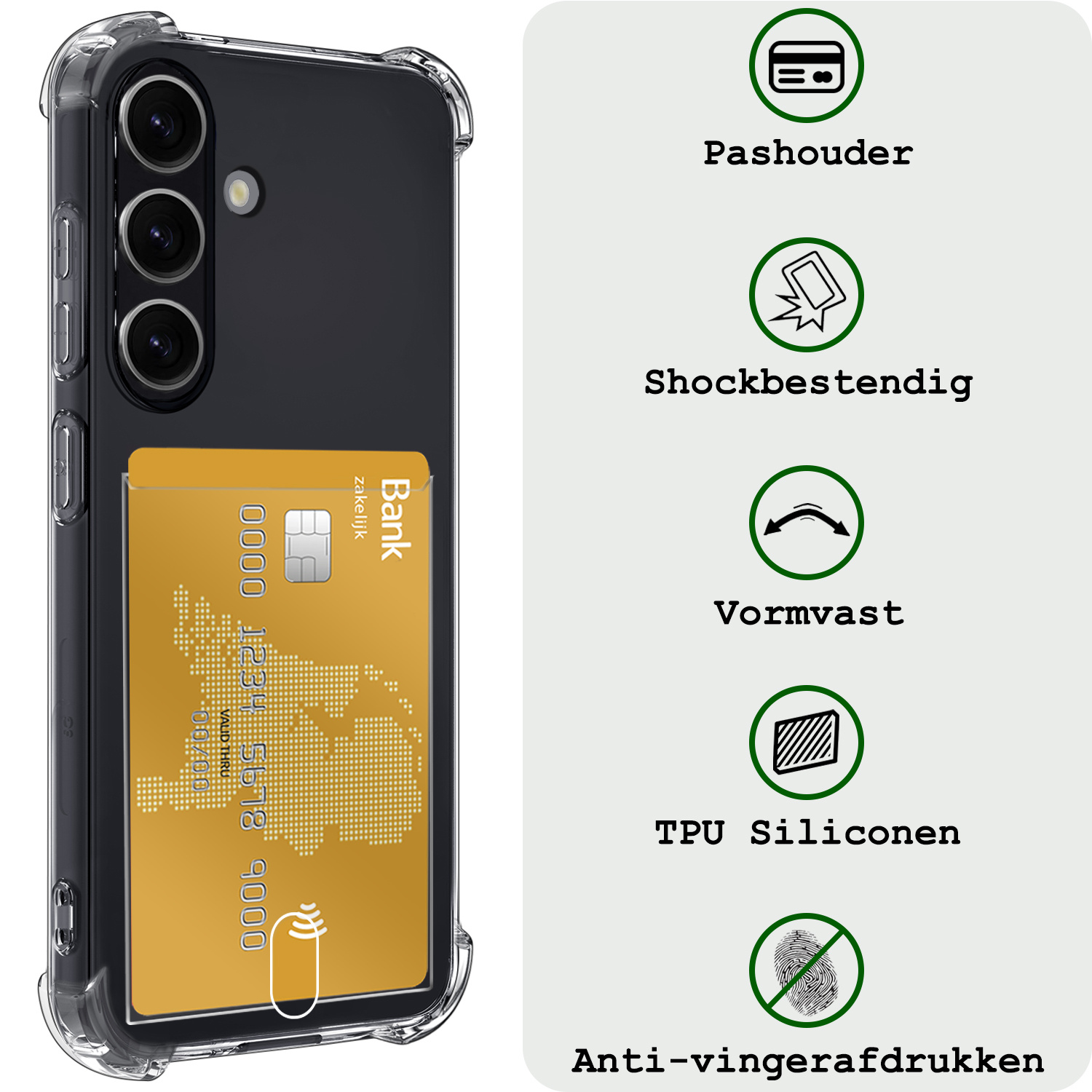 BASEY. Hoes Geschikt voor Samsung S23 FE Hoesje Shock Proof Case Hoes Met Screenprotector - Hoesje Geschikt voor Samsung Galaxy S23 FE Hoes Cover Shockproof - Transparant