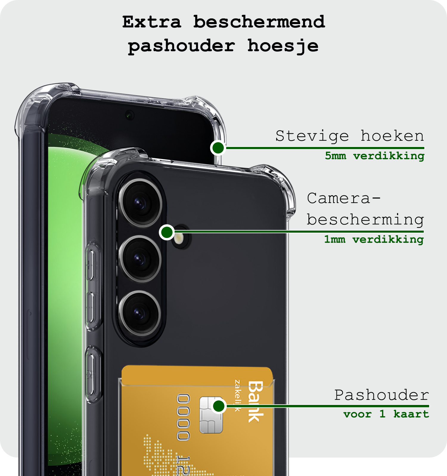 BASEY. Hoes Geschikt voor Samsung S23 FE Hoesje Shock Proof Case Hoes Met Screenprotector - Hoesje Geschikt voor Samsung Galaxy S23 FE Hoes Cover Shockproof - Transparant