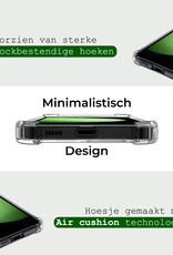 BASEY. Hoes Geschikt voor Samsung S23 FE Hoesje Shock Proof Case Hoes Met Screenprotector - Hoesje Geschikt voor Samsung Galaxy S23 FE Hoes Cover Shockproof - Transparant