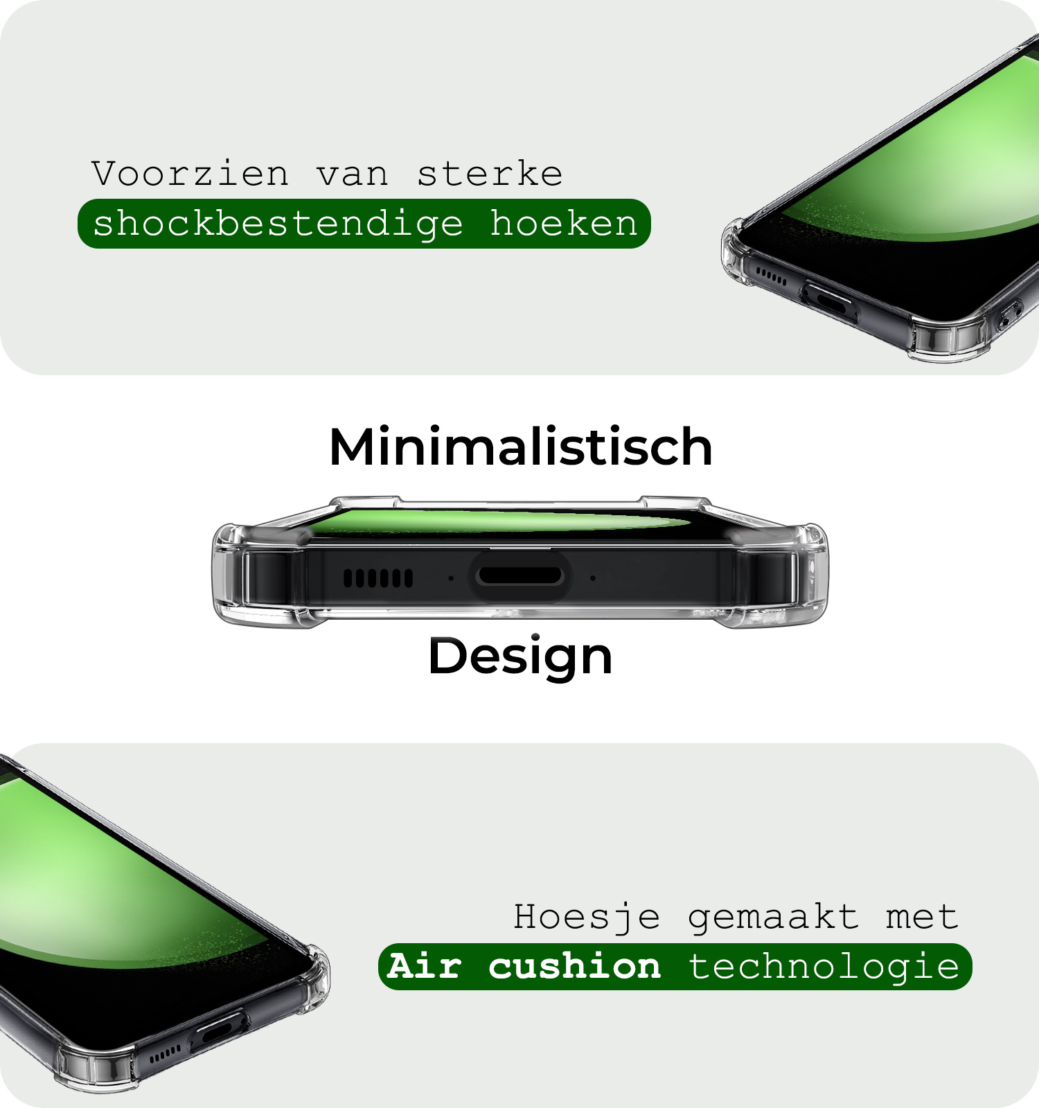 BASEY. Hoes Geschikt voor Samsung S23 FE Hoesje Shock Proof Case Hoes Met Screenprotector - Hoesje Geschikt voor Samsung Galaxy S23 FE Hoes Cover Shockproof - Transparant