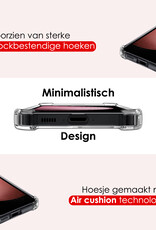 NoXx Hoes Geschikt voor Samsung S23 FE Hoesje Pasjeshouder Cover Shock Proof Case Siliconen Hoes Met Kaarthouder - Transparant