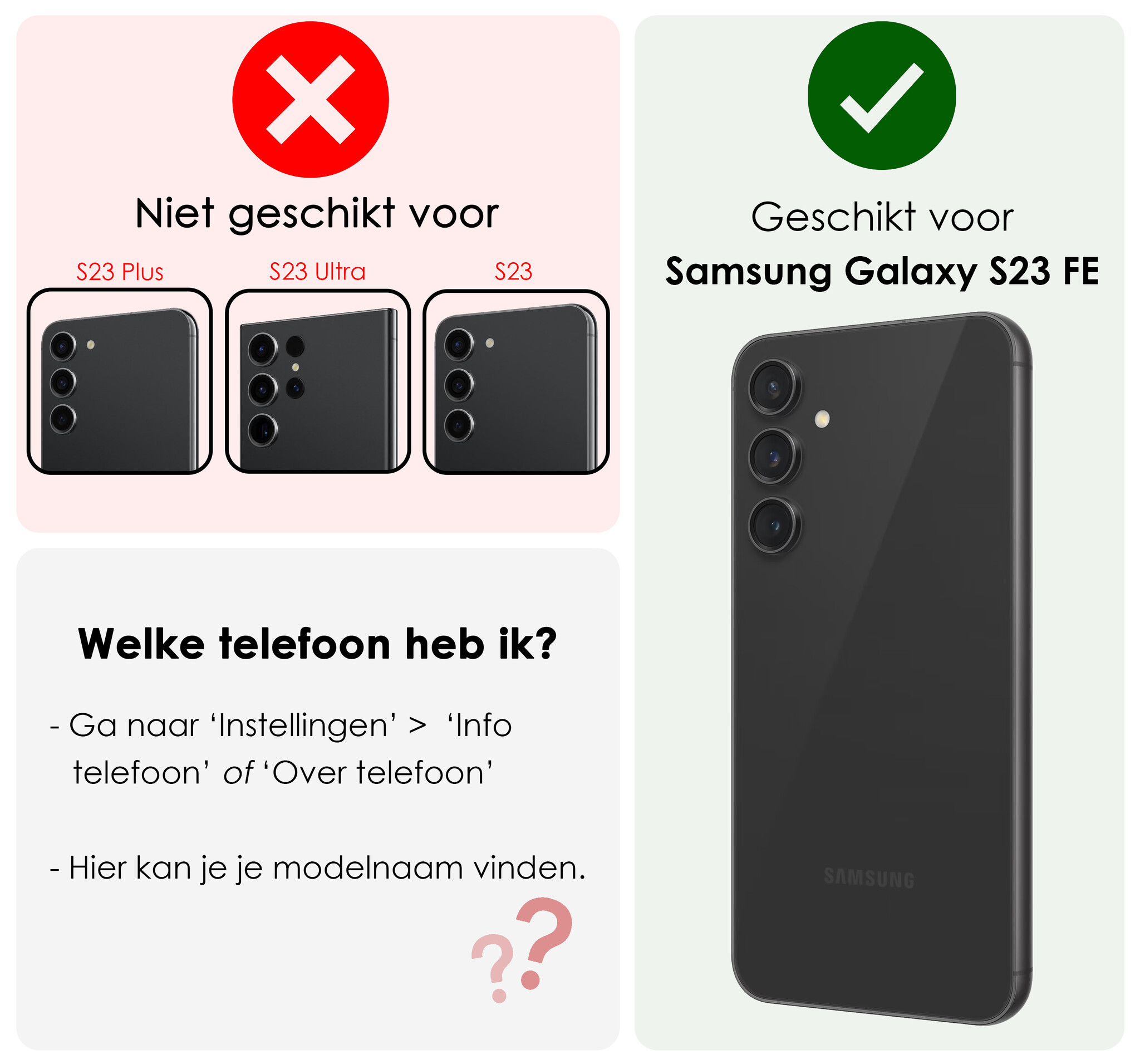 NoXx Hoes Geschikt voor Samsung S23 FE Hoesje Pasjeshouder Cover Shock Proof Case Siliconen Hoes Met Kaarthouder Met Screenprotector - Transparant