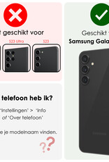 NoXx Hoes Geschikt voor Samsung S23 FE Hoesje Pasjeshouder Cover Shock Proof Case Siliconen Hoes Met Kaarthouder Met 2x Screenprotector - Transparant