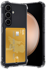 Nomfy Hoesje Geschikt voor Samsung S23 FE Hoesje Pasjeshouder Shockproof Pas Houder - Hoesje Geschikt voor Samsung Galaxy S23 FE Hoes Met Kaarthouder - Transparant