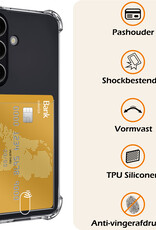 Nomfy Hoesje Geschikt voor Samsung S23 FE Hoesje Pasjeshouder Shockproof Pas Houder - Hoesje Geschikt voor Samsung Galaxy S23 FE Hoes Met Kaarthouder - Transparant