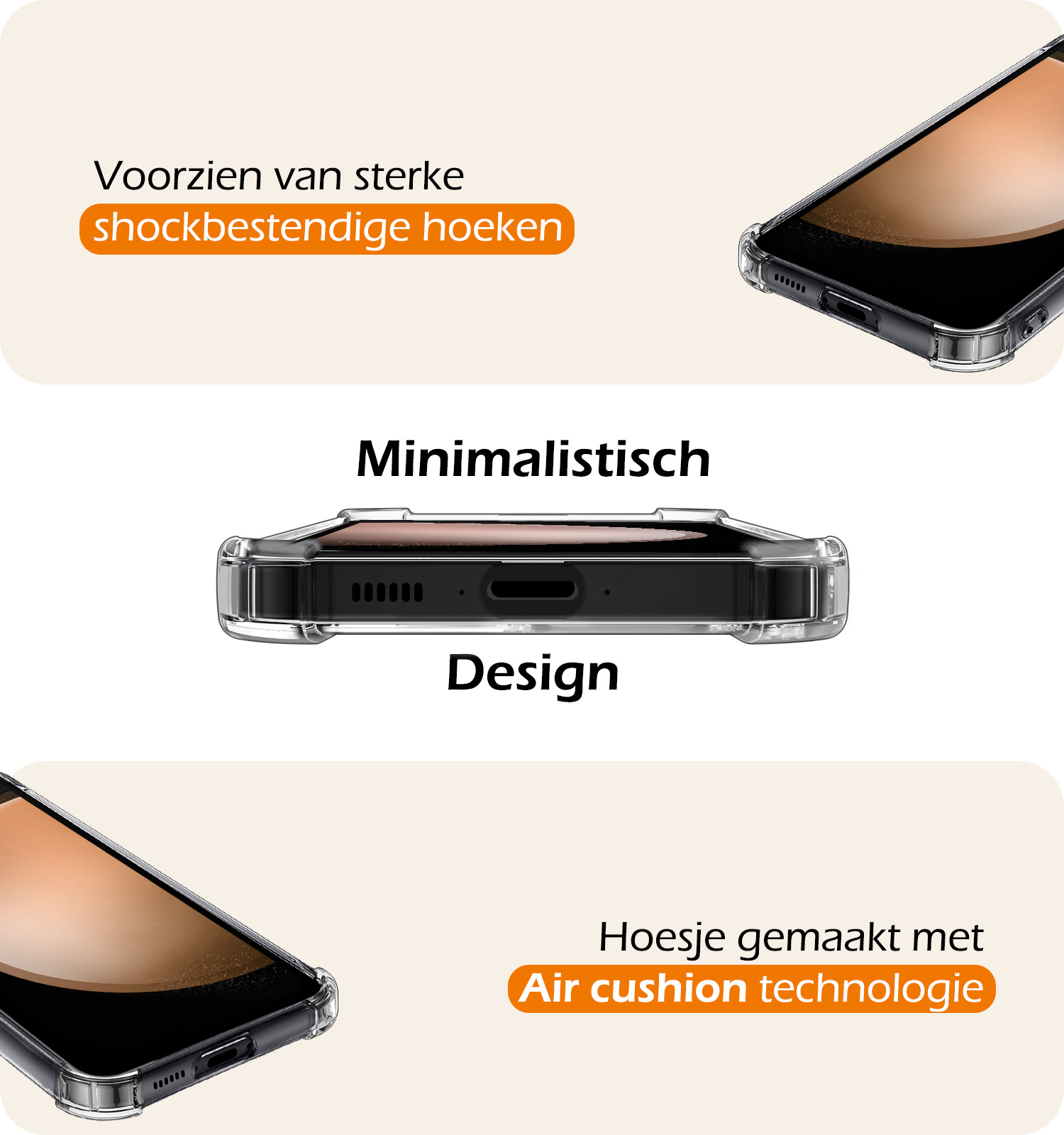 Nomfy Hoesje Geschikt voor Samsung S23 FE Hoesje Pasjeshouder Shockproof Pas Houder - Hoesje Geschikt voor Samsung Galaxy S23 FE Hoes Met Kaarthouder - Transparant