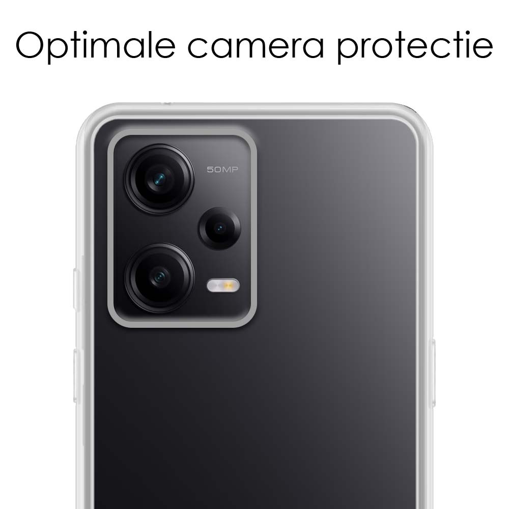 NoXx Hoes Geschikt voor Xiaomi Redmi Note 12 Pro+ Hoesje Cover Siliconen Back Case Hoes - Transparant - 2x