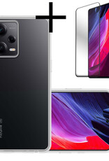 NoXx Hoes Geschikt voor Xiaomi Redmi Note 12 Pro+ Hoesje Cover Siliconen Back Case Hoes Met Screenprotector - Transparant