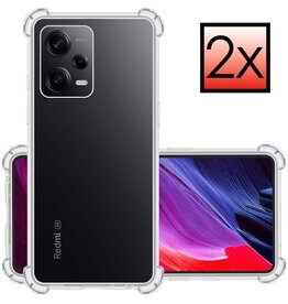 NoXx NoXx Xiaomi Redmi Note 12 Pro+ Hoesje Shockproof - Transparant - 2 PACK