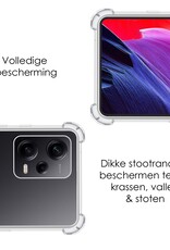 NoXx Hoes Geschikt voor Xiaomi Redmi Note 12 Pro+ Hoesje Siliconen Cover Shock Proof Back Case Shockproof Hoes - Transparant - 2x