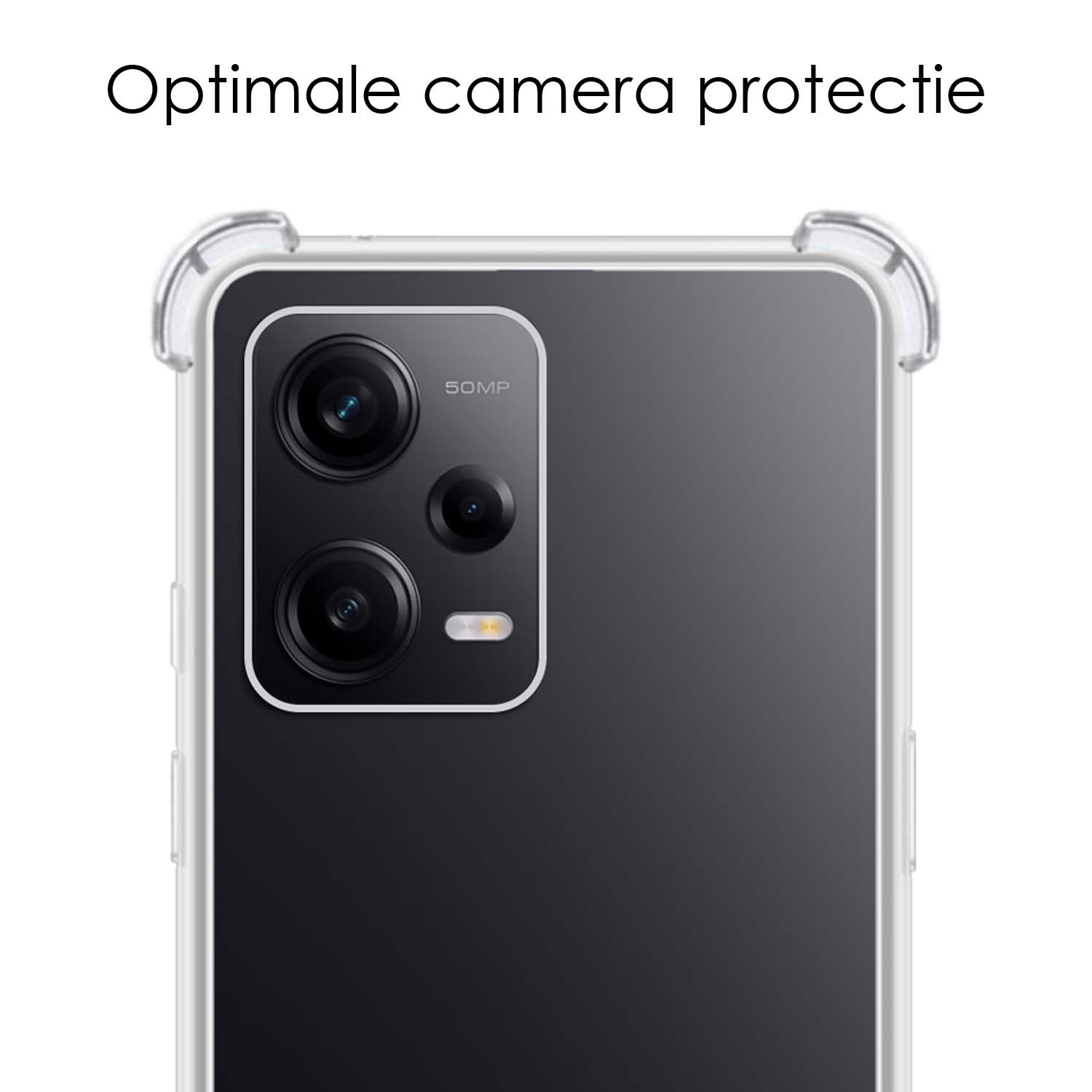 NoXx Hoes Geschikt voor Xiaomi Redmi Note 12 Pro+ Hoesje Siliconen Cover Shock Proof Back Case Shockproof Hoes - Transparant - 2x
