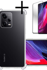 NoXx Hoes Geschikt voor Xiaomi Redmi Note 12 Pro+ Hoesje Siliconen Cover Shock Proof Back Case Shockproof Hoes Met Screenprotector - Transparant