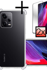 NoXx Hoes Geschikt voor Xiaomi Redmi Note 12 Pro+ Hoesje Siliconen Cover Shock Proof Back Case Shockproof Hoes Met 2x Screenprotector - Transparant