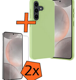 Nomfy Nomfy Samsung Galaxy S24 Plus Hoesje Siliconen Met 2x Screenprotector - Groen