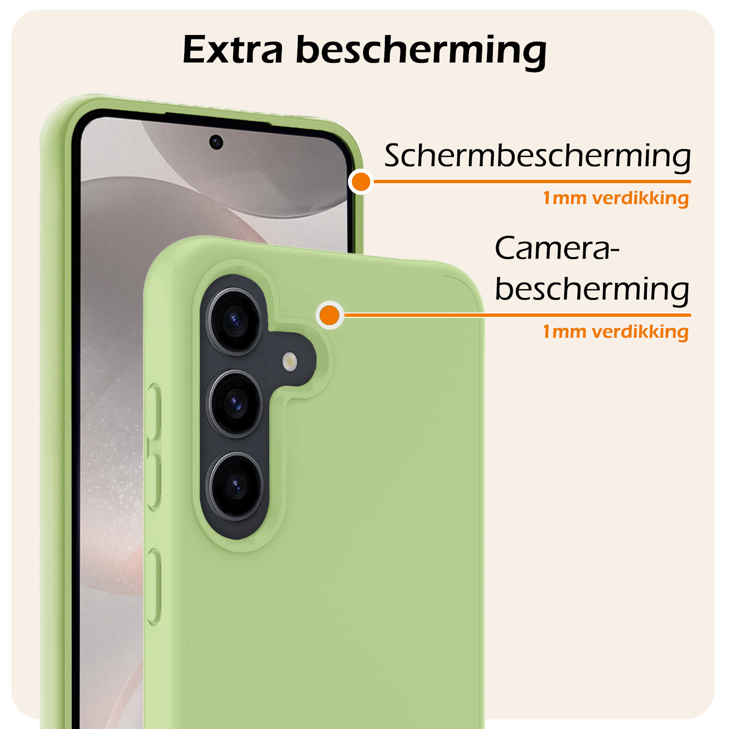 Nomfy Hoesje Geschikt voor Samsung S24 Plus Hoesje Siliconen Cover Case Met 2x Screenprotector - Hoes Geschikt voor Samsung Galaxy S24 Plus Hoes Back Case - Groen