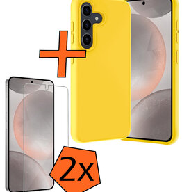 Nomfy Nomfy Samsung Galaxy S24 Plus Hoesje Siliconen Met 2x Screenprotector - Geel