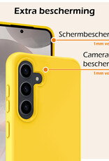 Nomfy Hoesje Geschikt voor Samsung S24 Plus Hoesje Siliconen Cover Case Met 2x Screenprotector - Hoes Geschikt voor Samsung Galaxy S24 Plus Hoes Back Case - Geel