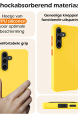 Nomfy Hoesje Geschikt voor Samsung S24 Plus Hoesje Siliconen Cover Case Met 2x Screenprotector - Hoes Geschikt voor Samsung Galaxy S24 Plus Hoes Back Case - Geel