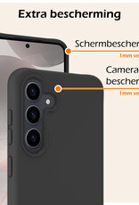 Nomfy Hoesje Geschikt voor Samsung S24 Plus Hoesje Siliconen Cover Case Met Screenprotector - Hoes Geschikt voor Samsung Galaxy S24 Plus Hoes Back Case - Zwart