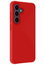 Nomfy Hoesje Geschikt voor Samsung S24 Plus Hoesje Siliconen Cover Case Met Screenprotector - Hoes Geschikt voor Samsung Galaxy S24 Plus Hoes Back Case - Rood