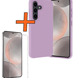 Nomfy Nomfy Samsung Galaxy S24 Plus Hoesje Siliconen Met Screenprotector - Lila