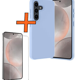 Nomfy Nomfy Samsung Galaxy S24 Plus Hoesje Siliconen Met Screenprotector - Lichtblauw