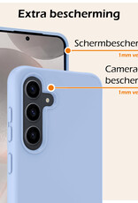 Nomfy Hoesje Geschikt voor Samsung S24 Plus Hoesje Siliconen Cover Case Met Screenprotector - Hoes Geschikt voor Samsung Galaxy S24 Plus Hoes Back Case - Lichtblauw