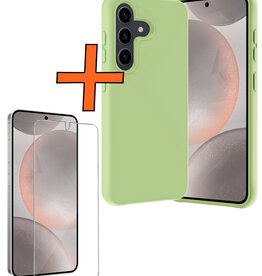 Nomfy Nomfy Samsung Galaxy S24 Plus Hoesje Siliconen Met Screenprotector - Groen