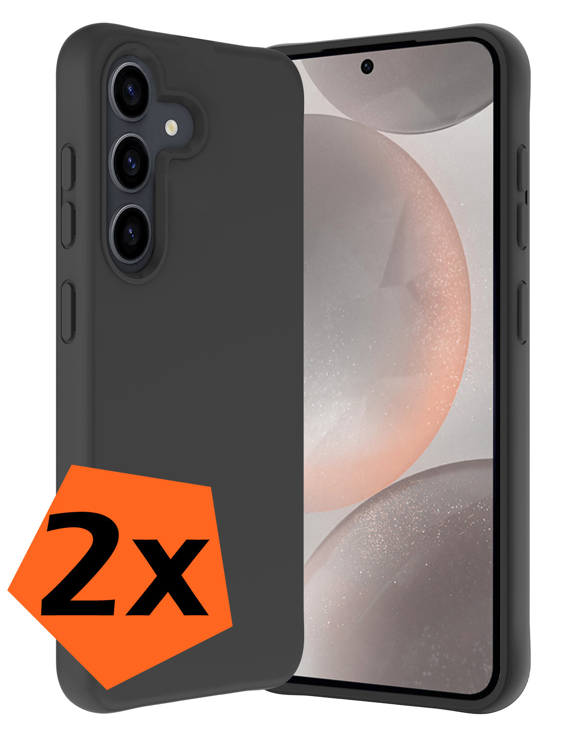 Nomfy Hoesje Geschikt voor Samsung S24 Plus Hoesje Siliconen Cover Case - Hoes Geschikt voor Samsung Galaxy S24 Plus Hoes Back Case - 2-PACK - Zwart