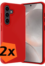 Nomfy Hoesje Geschikt voor Samsung S24 Plus Hoesje Siliconen Cover Case - Hoes Geschikt voor Samsung Galaxy S24 Plus Hoes Back Case - 2-PACK - Rood