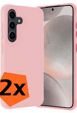 Nomfy Hoesje Geschikt voor Samsung S24 Plus Hoesje Siliconen Cover Case - Hoes Geschikt voor Samsung Galaxy S24 Plus Hoes Back Case - 2-PACK - Lichtroze