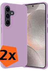 Nomfy Hoesje Geschikt voor Samsung S24 Plus Hoesje Siliconen Cover Case - Hoes Geschikt voor Samsung Galaxy S24 Plus Hoes Back Case - 2-PACK - Lila