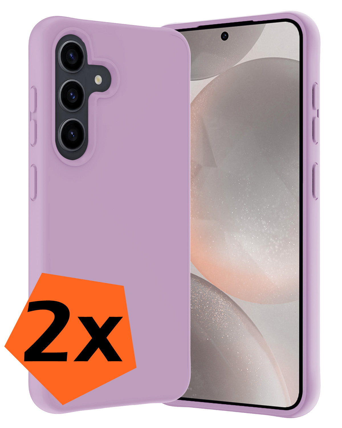 Nomfy Hoesje Geschikt voor Samsung S24 Plus Hoesje Siliconen Cover Case - Hoes Geschikt voor Samsung Galaxy S24 Plus Hoes Back Case - 2-PACK - Lila