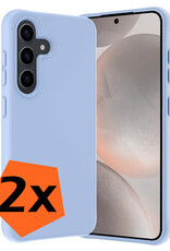 Nomfy Hoesje Geschikt voor Samsung S24 Plus Hoesje Siliconen Cover Case - Hoes Geschikt voor Samsung Galaxy S24 Plus Hoes Back Case - 2-PACK - Lichtblauw