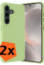 Nomfy Hoesje Geschikt voor Samsung S24 Plus Hoesje Siliconen Cover Case - Hoes Geschikt voor Samsung Galaxy S24 Plus Hoes Back Case - 2-PACK - Groen